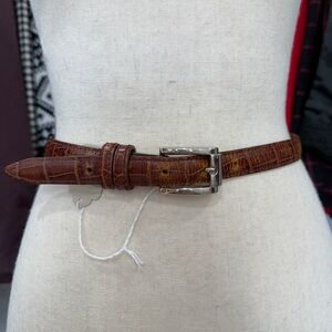 Vintage Leather Belt Croc Embossed - MADE IN ITALY